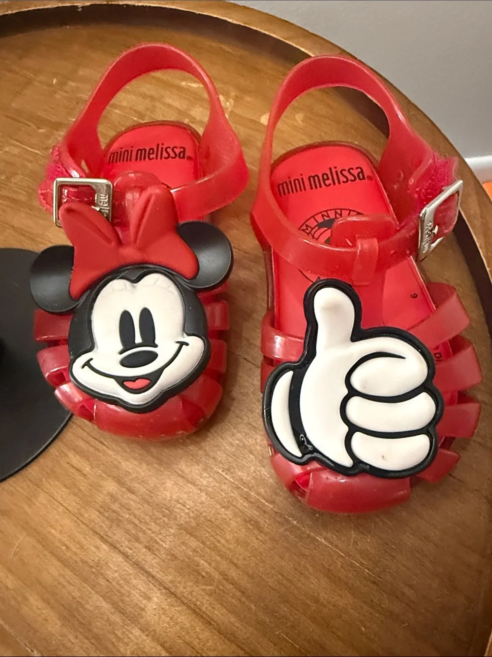 Mini Melissa Red Minnie Mouse Jelly Sandals toddler size 6